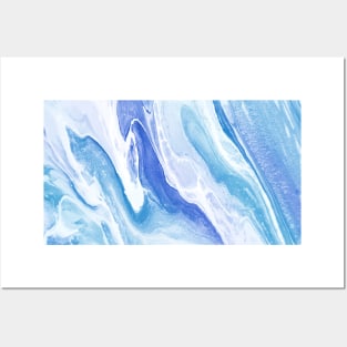 Blue and White Abstract Painting Posters and Art